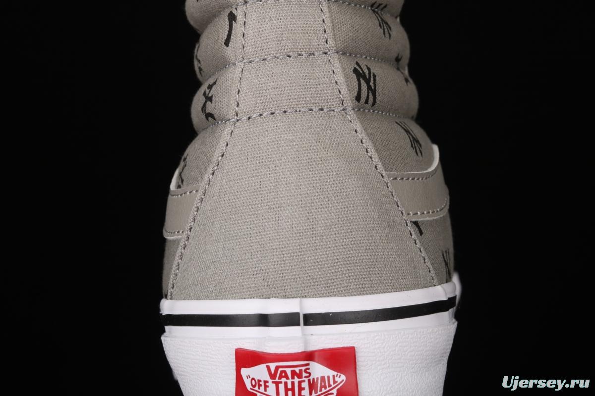 Vans Sk8-Hi Vlt Lx YaNIKEes Yankees co-branded high-top casual canvas shoes VN0A4CS5W43