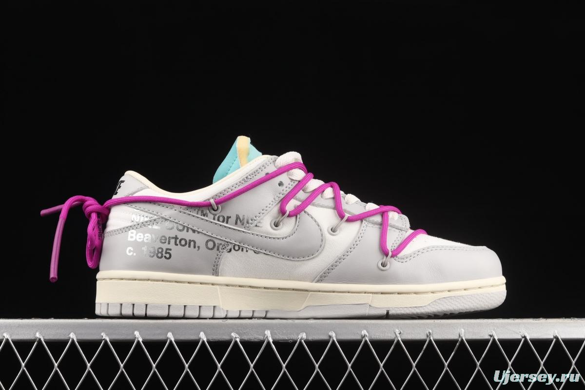 OFF-White x NIKE DUNK Low OW white gray leisure sports skateboard shoes DM1602-100