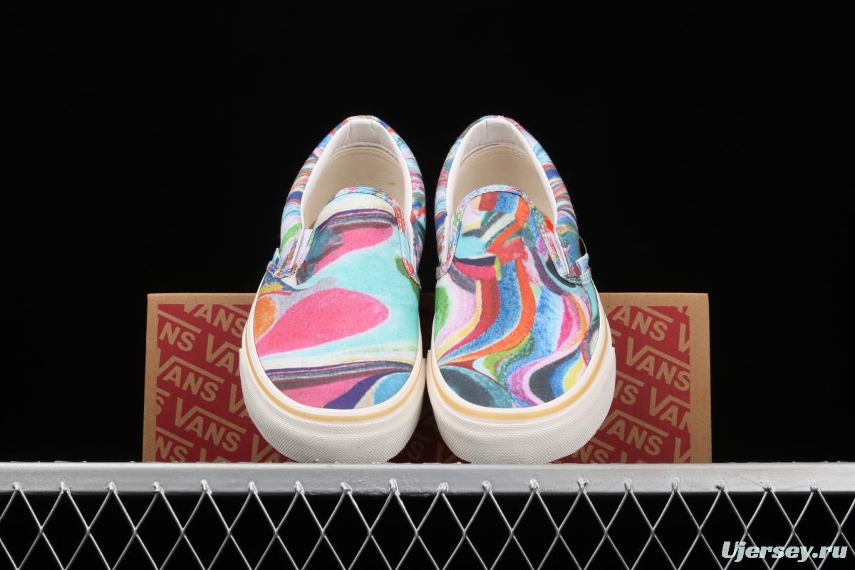 Vans Authentic SF color printing color sole environmental protection lazy man canvas board shoes VN0A3MU646B