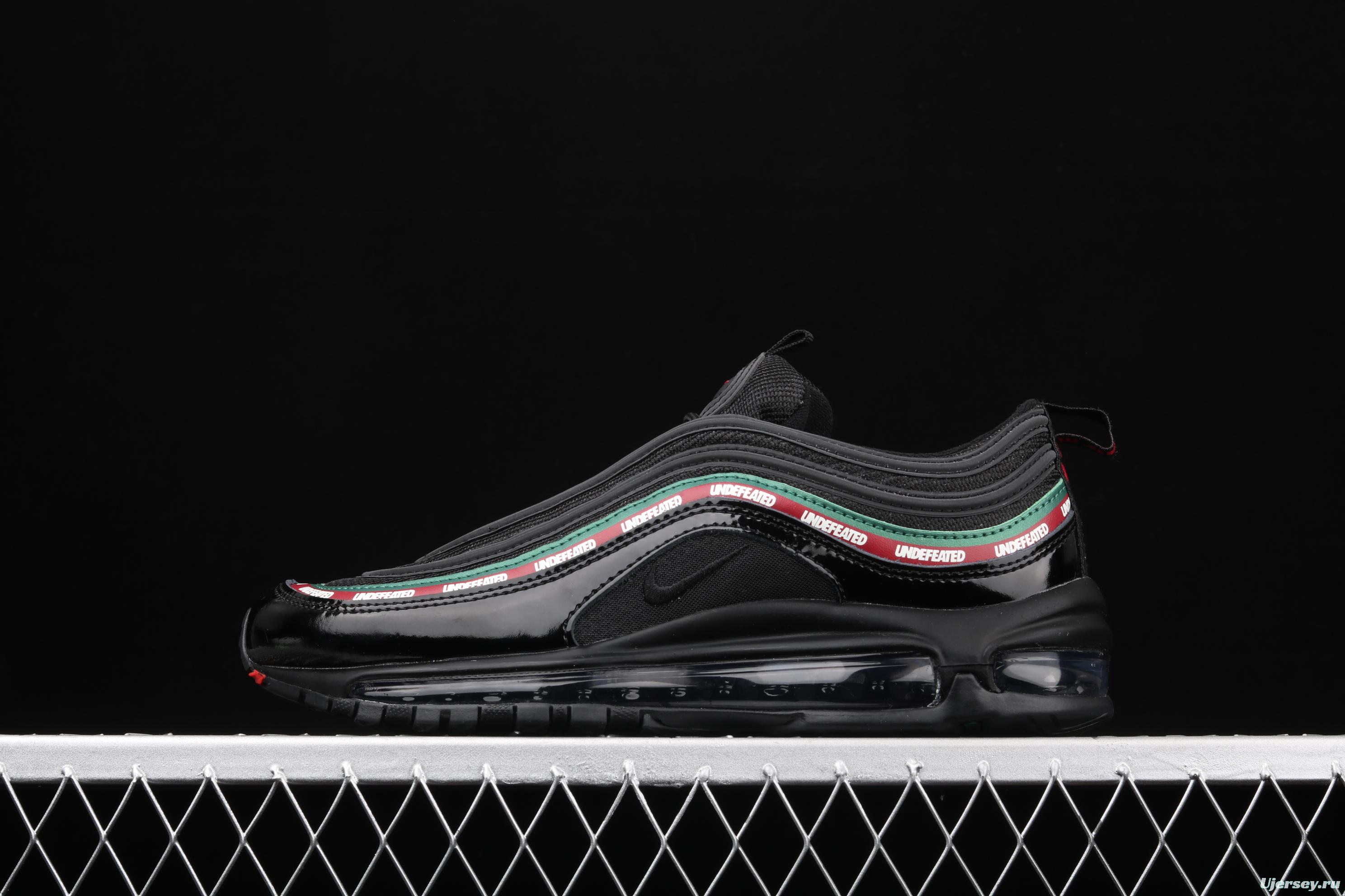 NIKE Air Max 97 Undefeated co-signed black and green bullets 986-001