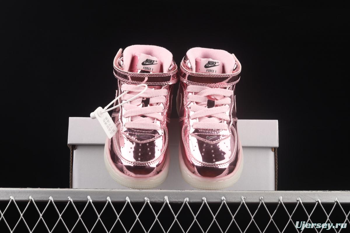 NIKE Air Force 1: 07 Mid WB dazzling ribbon lamp state size Kids 314197-8300