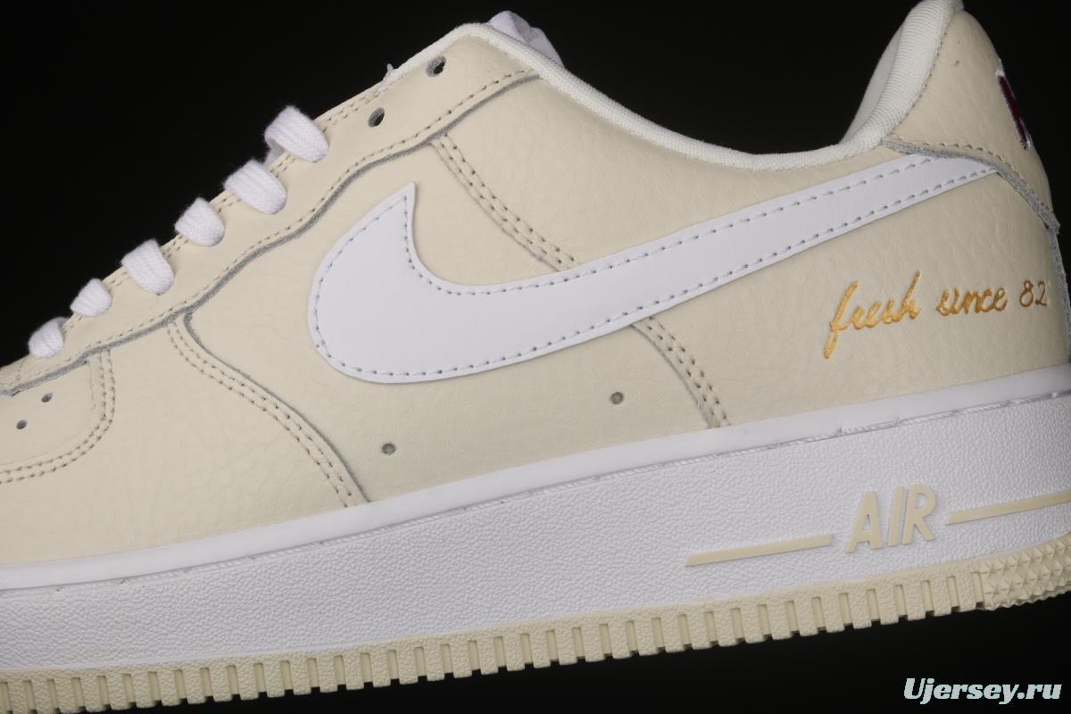 NIKE Air Force 1x 07 Rpm EMB popcorn cream low-top leisure sports board shoes CW2919-100