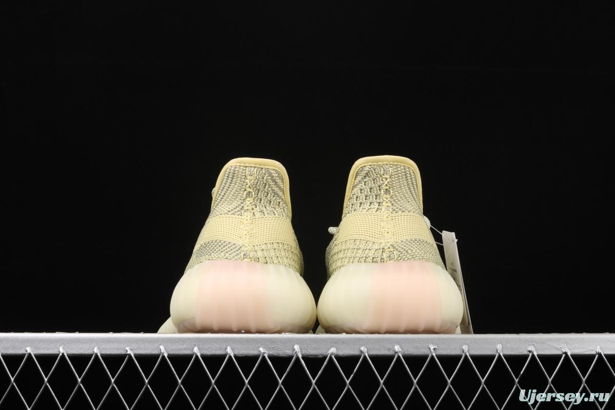 Adidas Yeezy 350 Boost V2 FV3255 Darth Coconut 350 second generation hollowed-out silk yellow star matching BASF popcorn