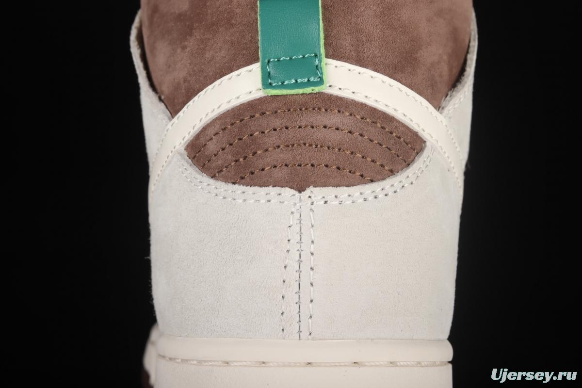 NIKE DUNK High Light Chocolate Chocolate vintage White Brown High Top Leisure Skateboard shoes DH5348-100