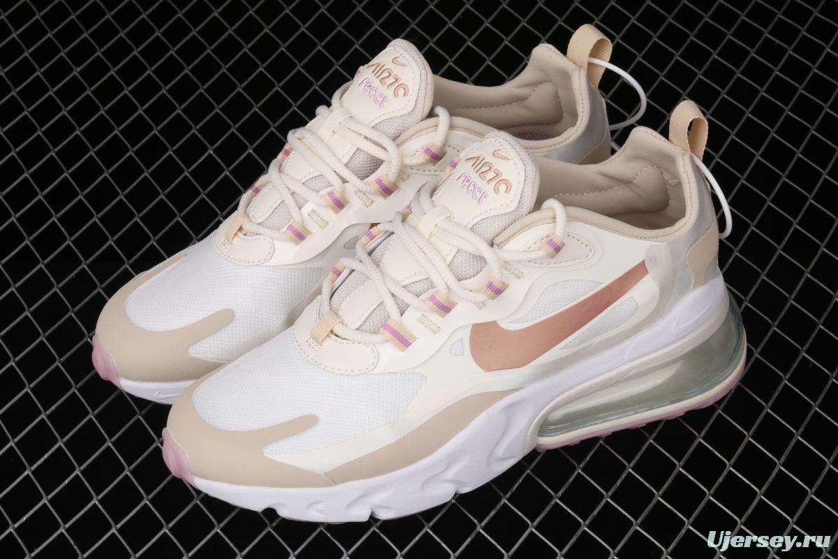 NIKE Air Max 270React new high-frequency mesh hollowing out function half-palm air cushion running shoes CU9333-100