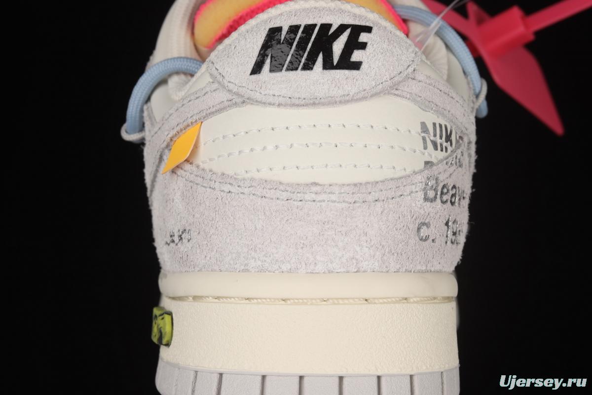 OFF-White x NIKE DUNK Low 12 of 50 OW suede SB buckle rebound fashion casual board shoes DJ0950-113