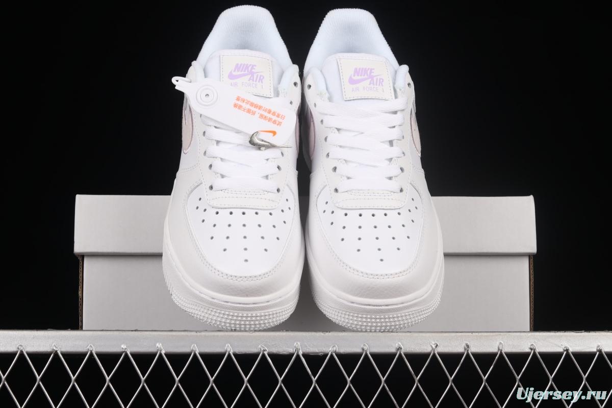 NIKE Air Force 1x 07 Low white light purple hook low top casual board shoes DN5056-100