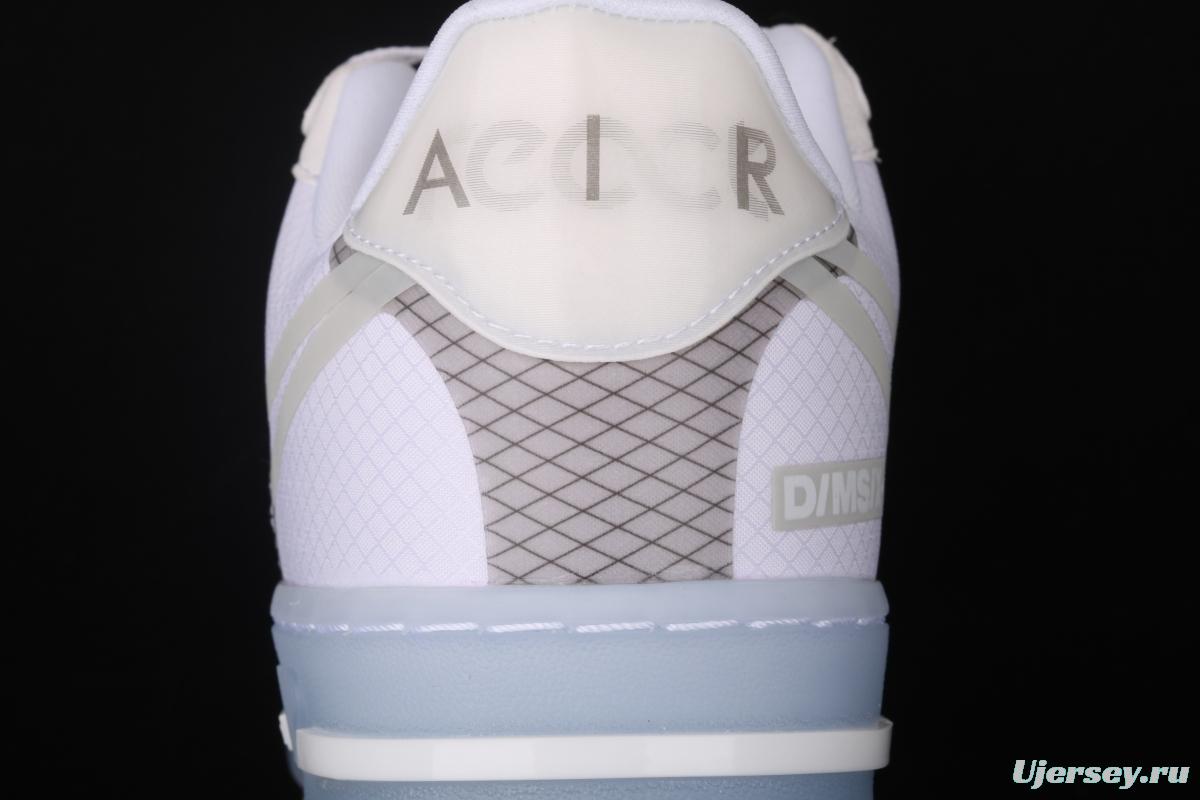 NIKE Air Force 1 React QS Light Bone Analysis of Ice Blue low Upper Board shoes CQ8879-100