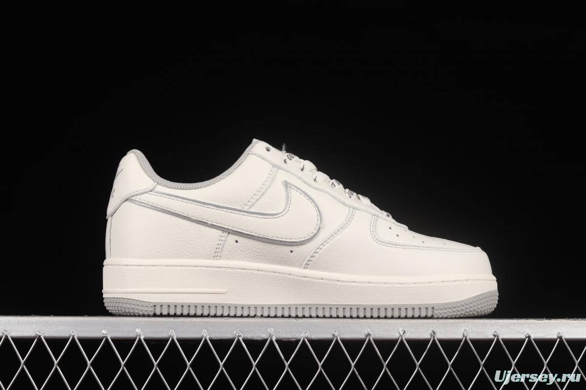 Stussy x NIKE Air Force 11607 Low Stussy co-named rice gray reflective low-top casual board shoes UN1815-802