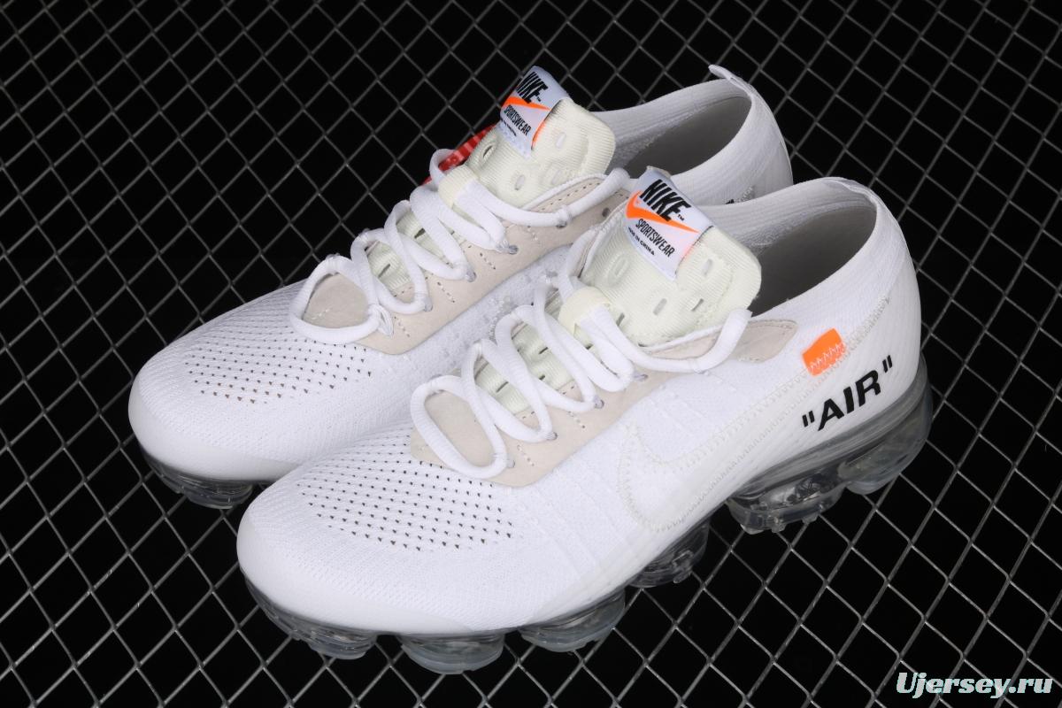 OFF-White x NIKE Vapor Max joint name steam air cushion jogging shoes AA3831-100