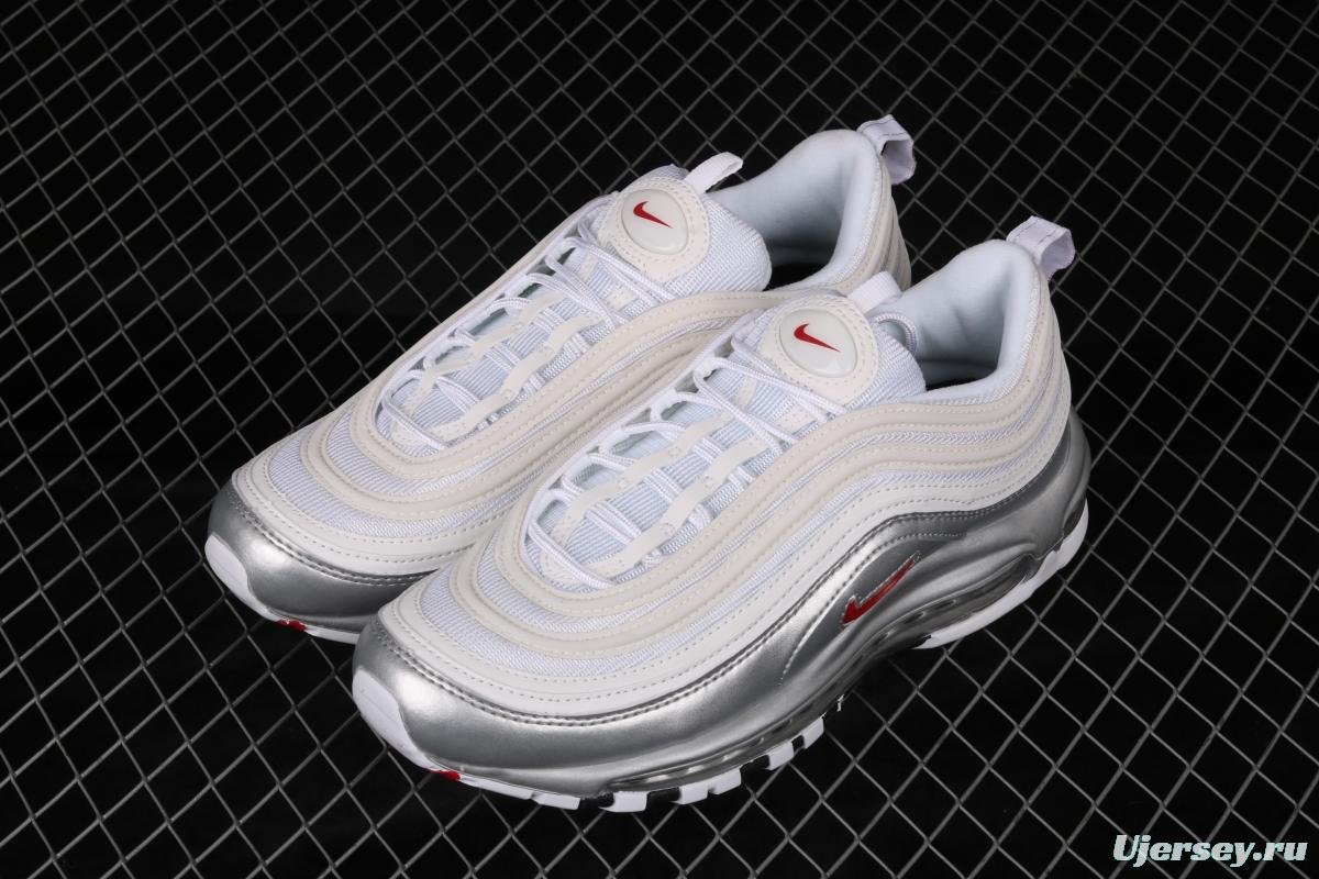 NIKE Air Max 97 QS silver liquid metal bullet running shoes AT5458-100