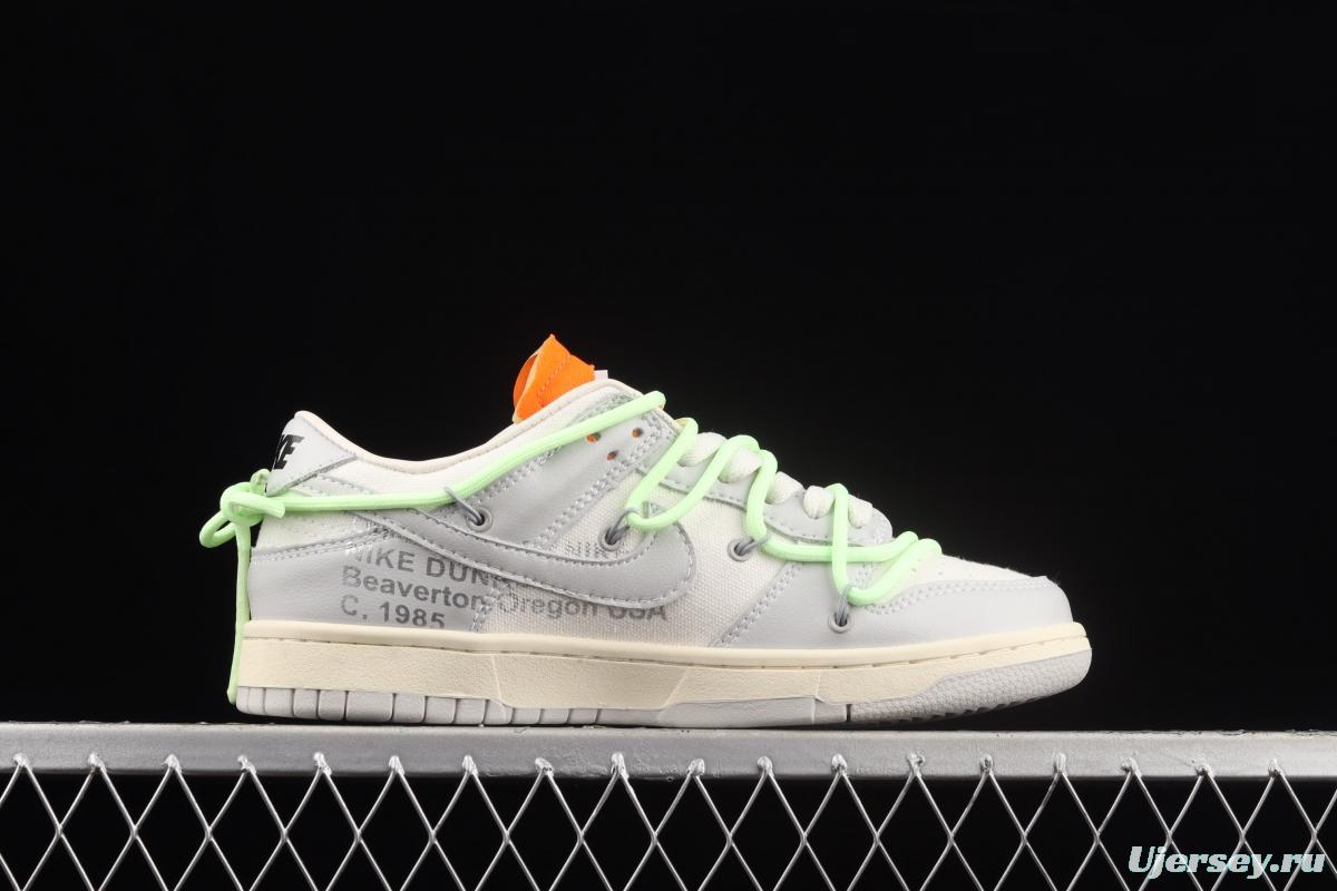 OFF-White x NIKE DUNK Low OW grey leisure sports skateboard shoes DM1602-128,