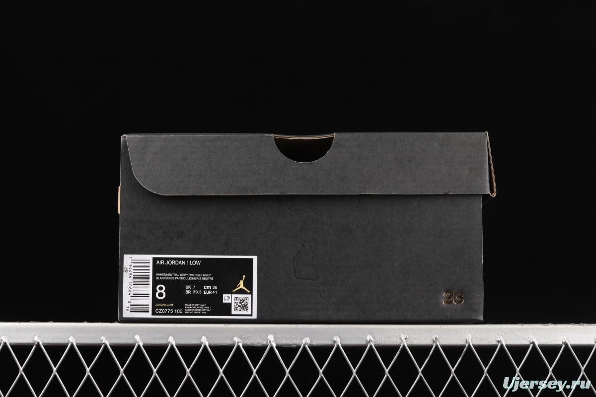 Air Jordan 1 Low low-top rice white ash culture leisure sports board shoes CZ0775-100
