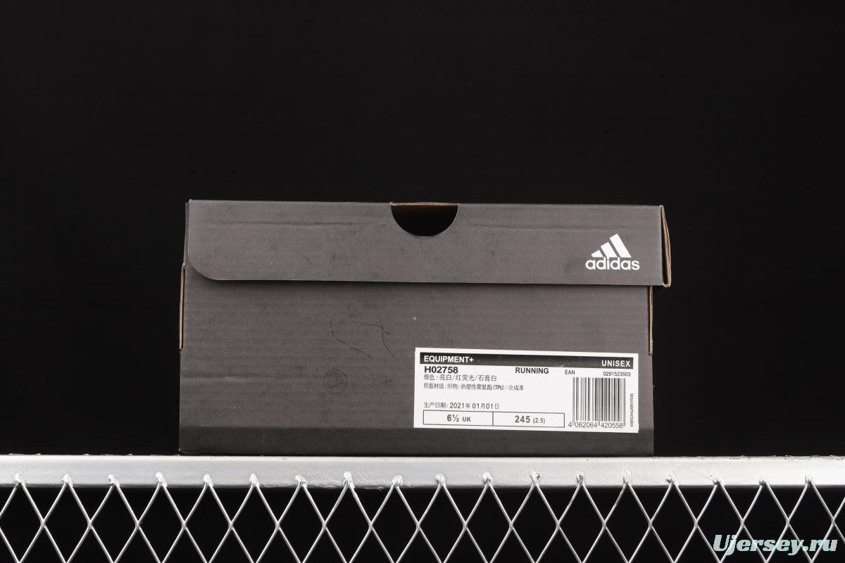 Adidas EQUIPMENT+ H02758 2021 new cushioning breathable popcorn casual running shoes