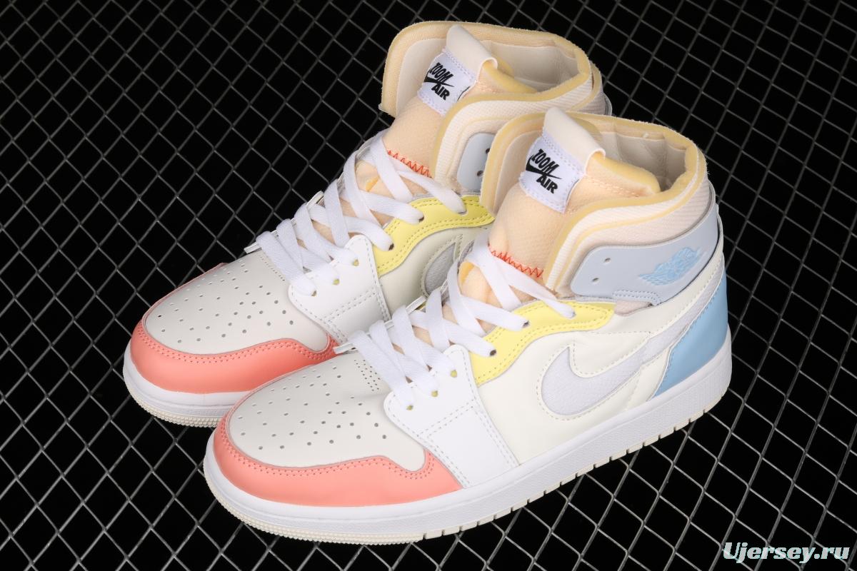 Air Jordan 1 Zoom Air CMFT candy color high top basketball shoes DJ6910-100