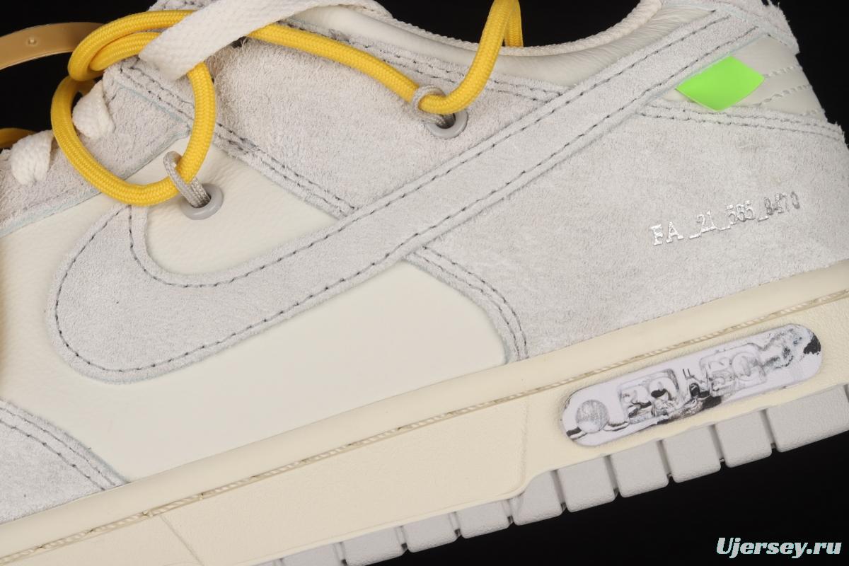 OFF-White x NIKE DUNK Low 12 of 50 OW suede SB buckle rebound fashion casual board shoes DJ0950-109