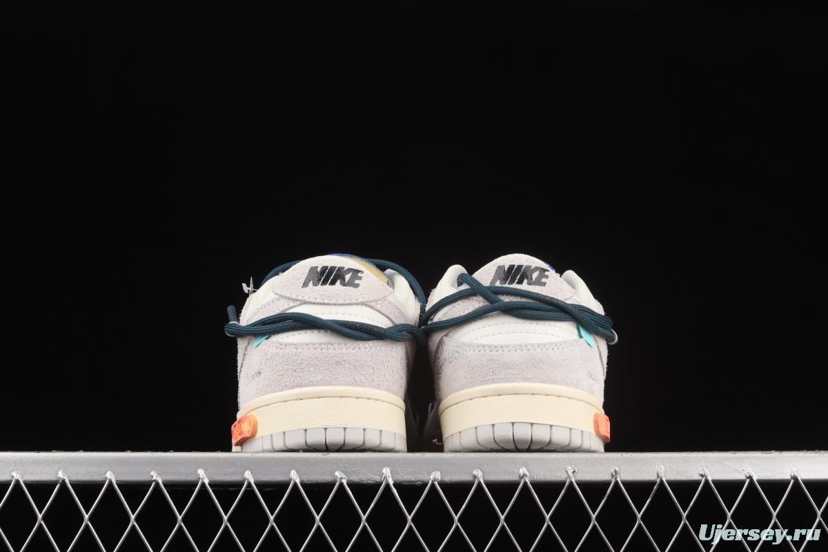 OFF-White x NIKE DUNK Low 12 of 50 OW suede SB buckle rebound fashion casual board shoes DJ0950-111,