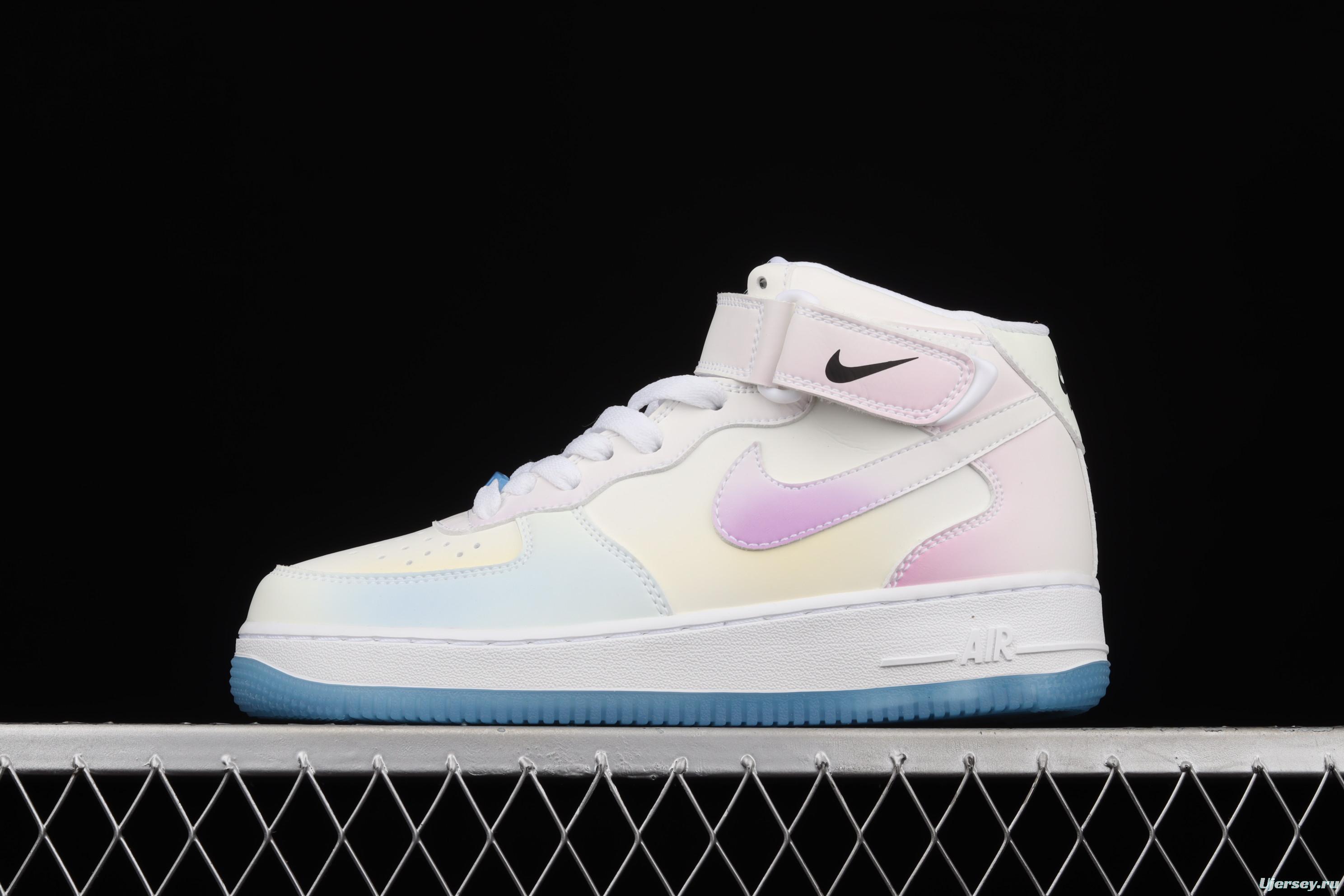 NIKE Air Force 1 Purple Light discoloration medium side Sports Leisure Board shoes DA8301-102