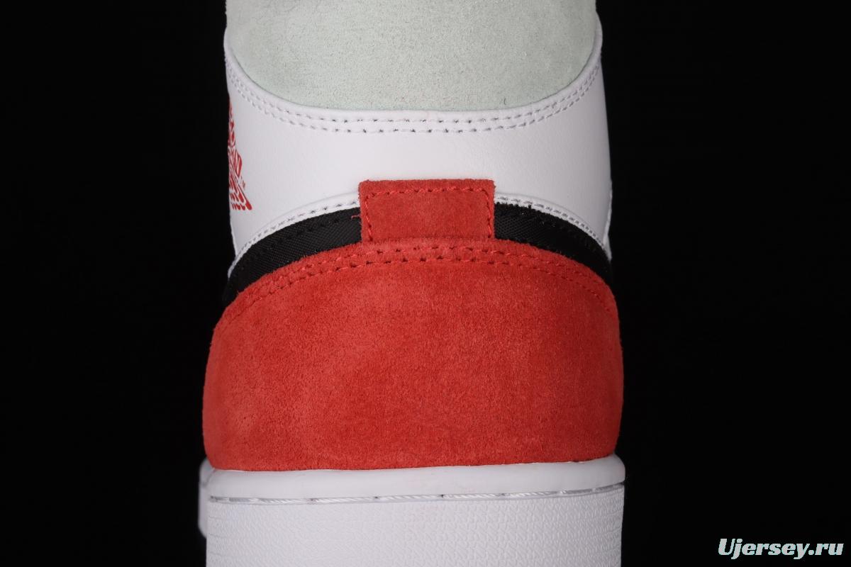 Air Jordan 1 Mid black and white black tea Zhongbang basketball shoes 852542-100