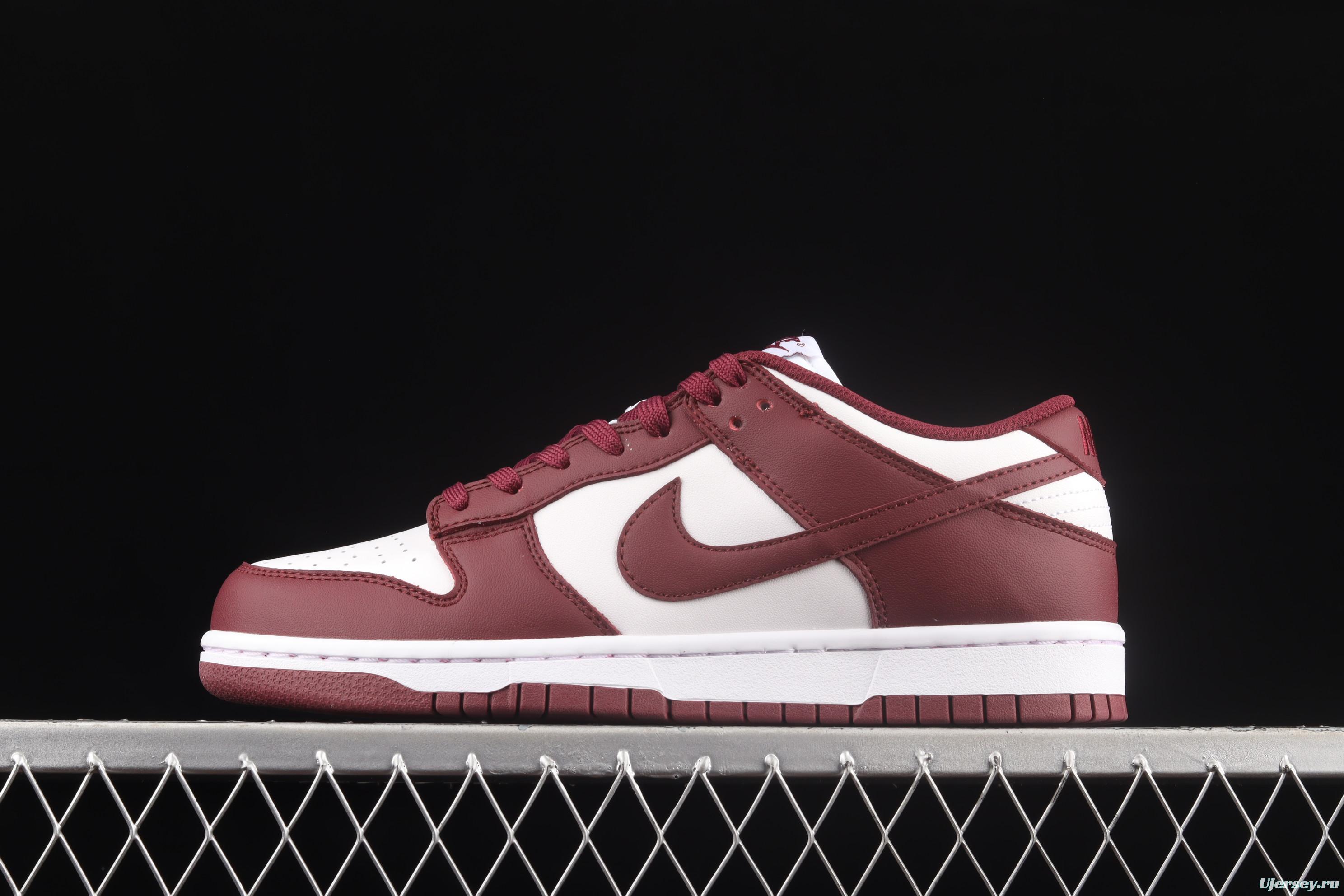 NIKE SB DUNK Low Prm wine red and white color SB buckle rebound fashion leisure board shoes DD1503-108