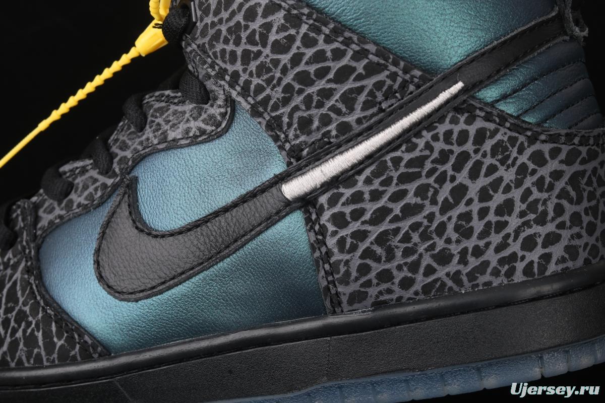 NIKE SB DUNK High x Black Sheep chameleon skateboard shoes BQ6827-001