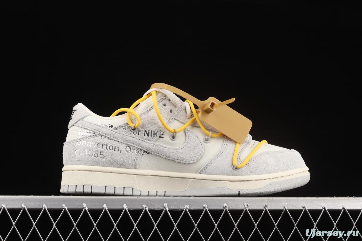 OFF-White x NIKE DUNK Low 12 of 50 OW suede SB buckle rebound fashion casual board shoes DJ0950-109