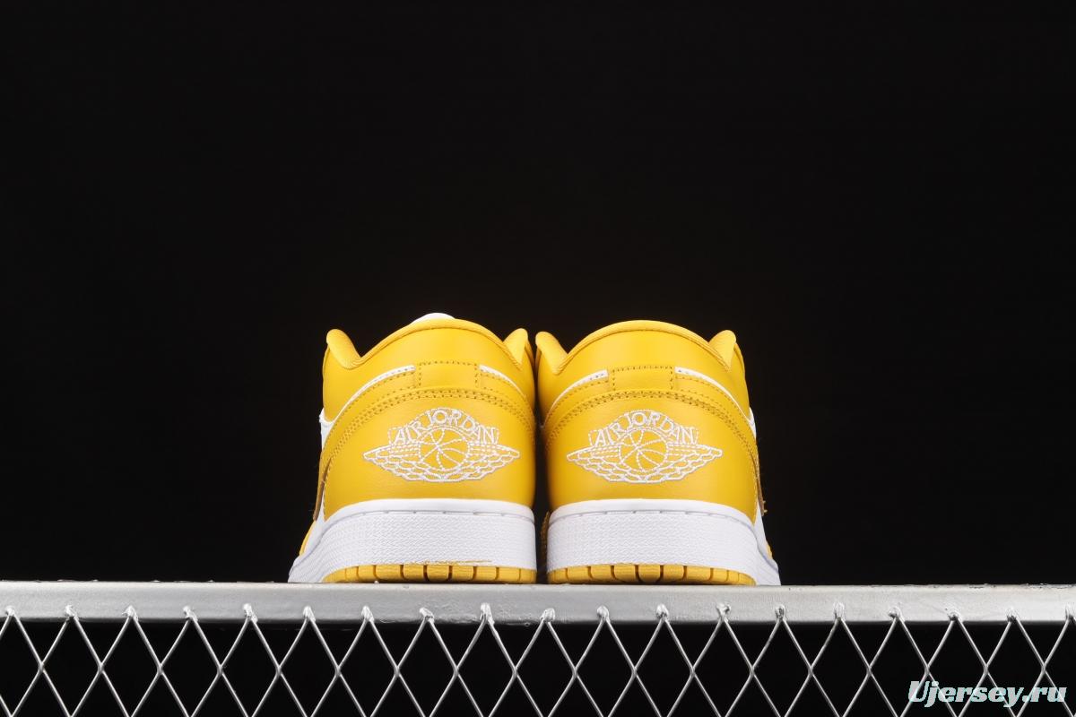 Air Jordan 1 Low white and yellow low side culture leisure sports shoes 553558-171