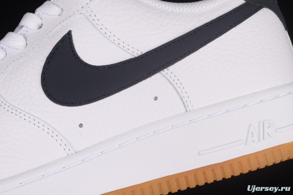 NIKE Air Force 1x07 Low white and black raw rubber classic low-top casual board shoes CI0057-100