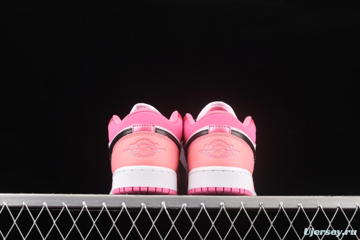 Air Jordan 1 Low white pink low top cultural basketball shoes 553560-162