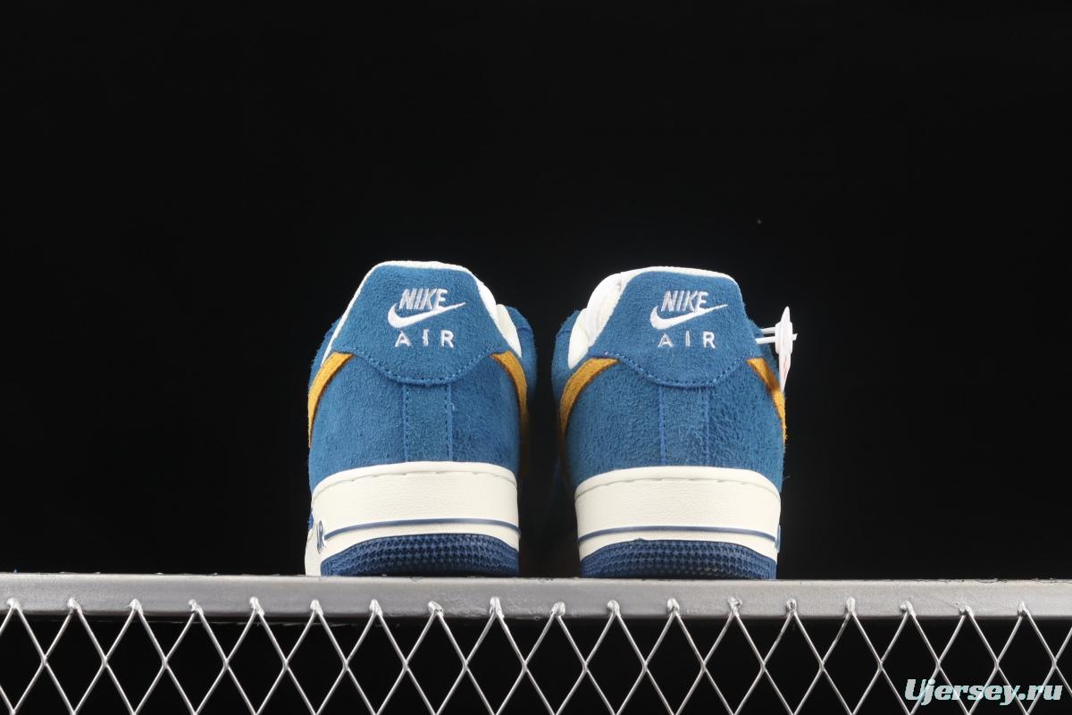 NIKE Air Force 1x07 Low blue, white and yellow color low-top casual board shoes BQ8988-103