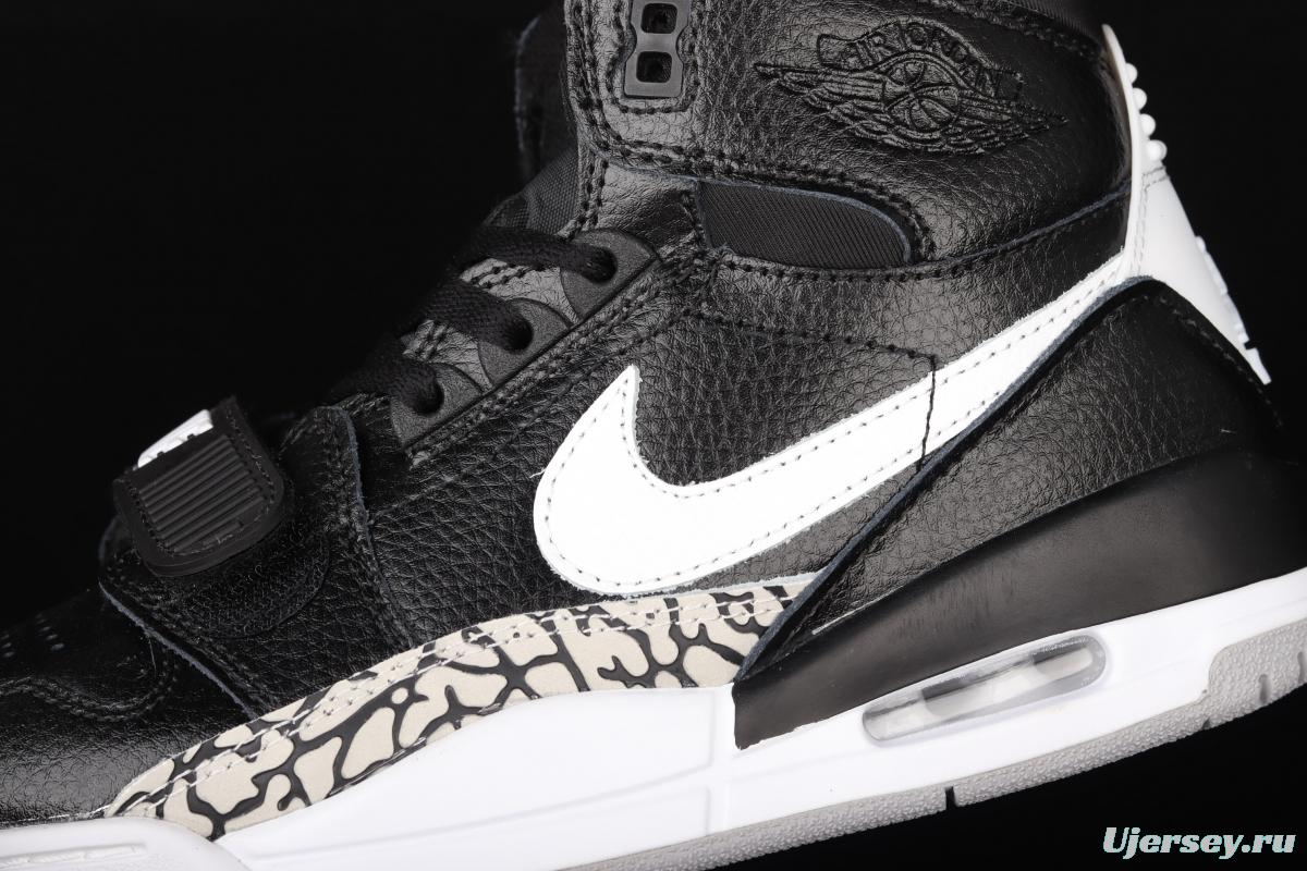 Jordan Legacy 312 all-black and white Velcro three-in-one board shoes AV3922-001