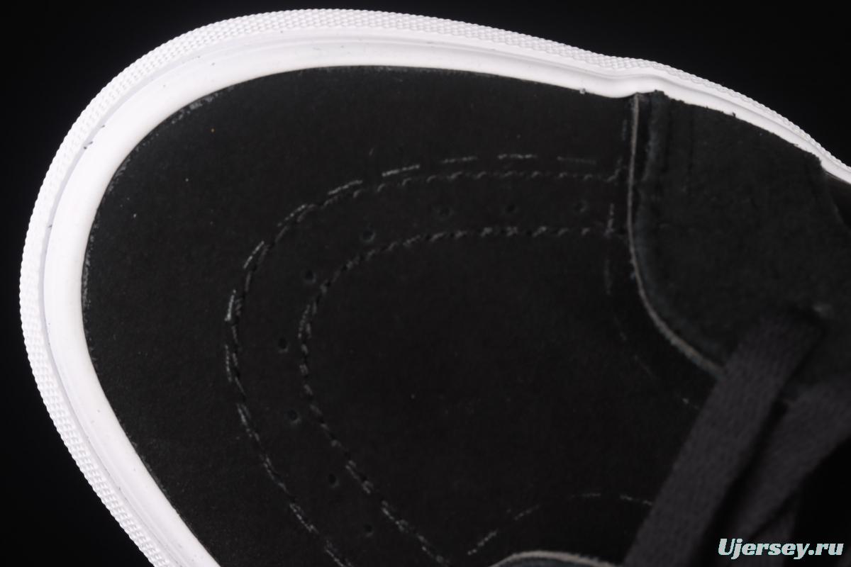 Vans Sk8-Hi black and white leather high-top casual board shoes VN0A4U3DNA0