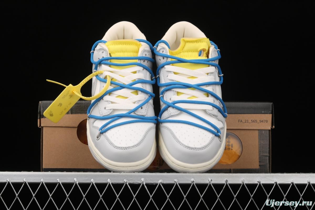 OFF-White x NIKE DUNK Low 03 of 50 OW white gray leisure sports skateboard shoes DM1602-112