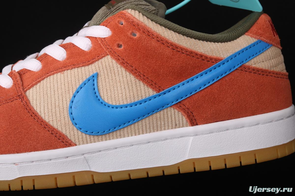 NIKE SB DUNK Low Pro brown-red color matching low-top casual board shoes BQ6817-201