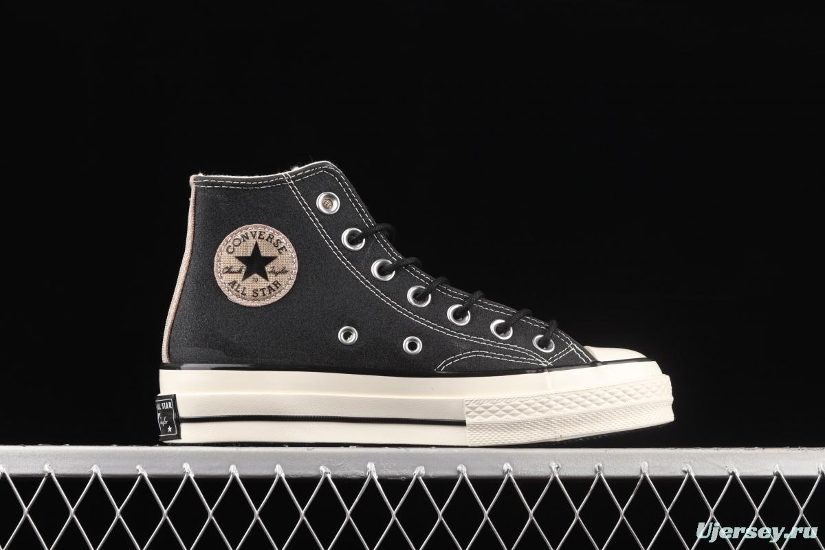 Converse Chuck Taylor All Star Converse black shiny high-top casual board shoes 572265C
