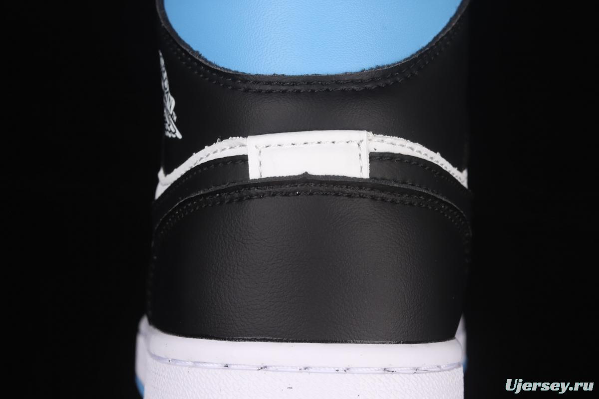 Air Jordan 1 Mid SE black, white and blue BQ6472-102