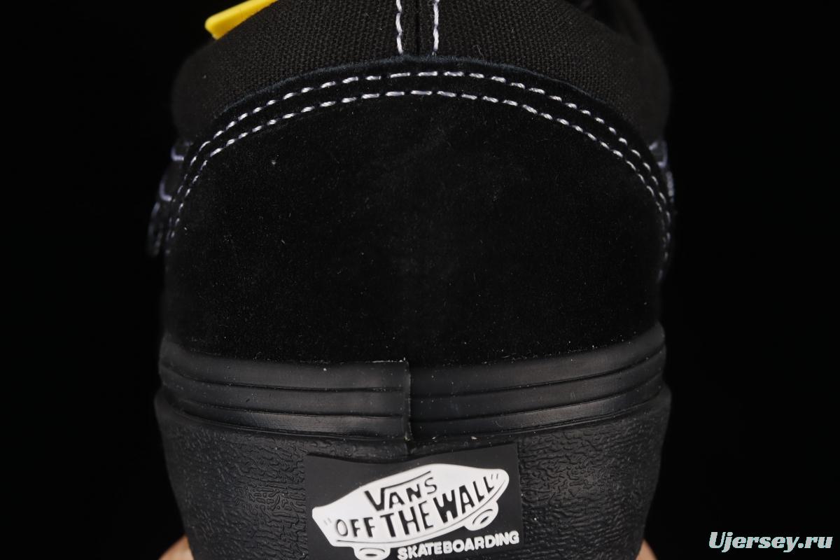Vans Style 36 suede canvas spliced all-black low-top casual board shoes VN0A5FCBBLK