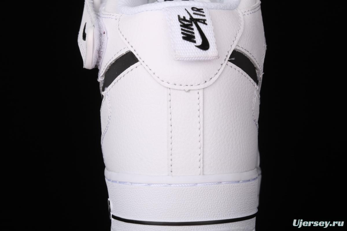 NIKE Air Force 1 Mid Premium ShAdidasow grey all-white side Logo3M reflective board shoes CV3039-108