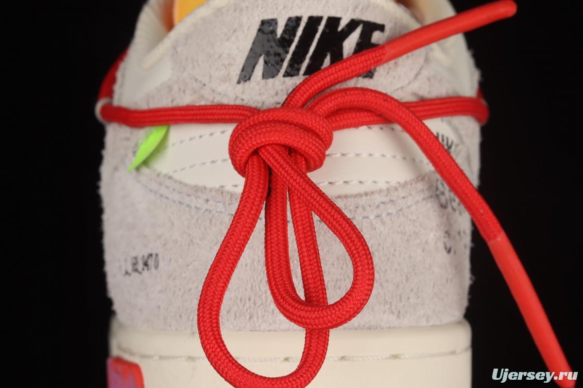 OFF-White x NIKE DUNK Low OW suede SB buckle rebound fashion casual board shoes DJ0950-103