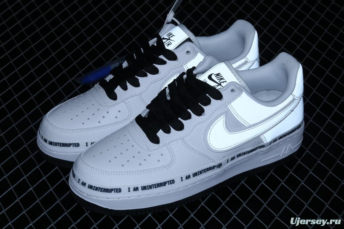 NIKE Air Force 1x 07 Low x Uniterrupted white and blue graffiti James co-signed the same 3M reflective low-top leisure sports board shoes 352267-801