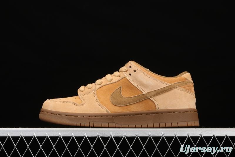 NIKE SB DUNK Low Pro wheat color deciduous yellow low-top sports skateboard shoes 883232-700