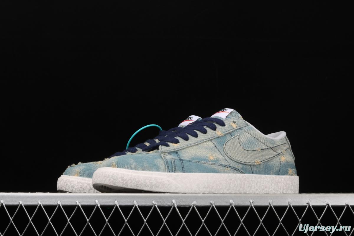 Levi's Strauss x NIKE Blazer Low Trail Blazers hole-breaking jeans low-side leisure sports board shoes 905345-403