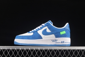 NIKE Air Force 1x07 Low LV printed canvas spliced low-top casual board shoes LA2314-103