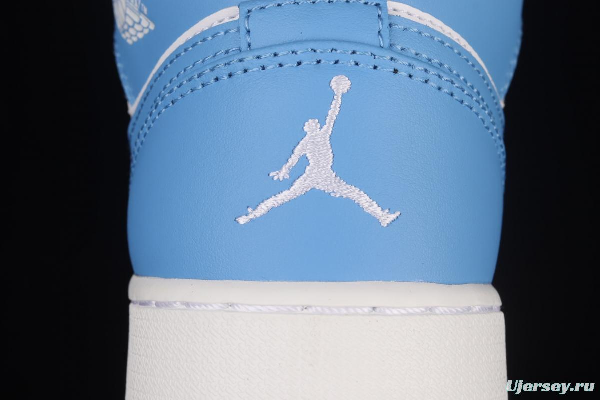 Air Jordan 1 Mid North Carolina Zhongbang Basketball shoes 554725-106