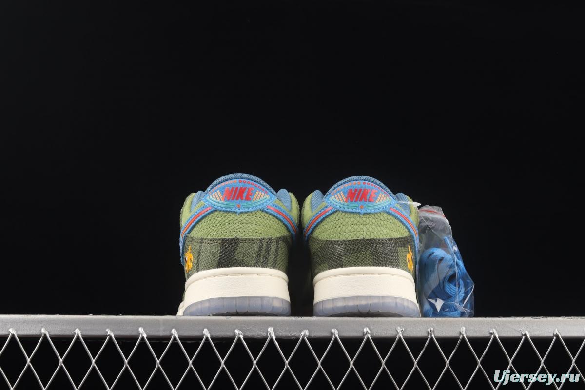 NIKE DUNK Low Siempre! Familia Green lizard Day of the Dead SB smashing rebounds sports shoes DO2160-335