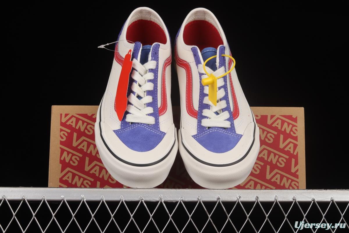 Vans Style 36 Decon Sf New White Blue Red Half Crescent Toe Low Top Sneakers VN0A5HYRB6R