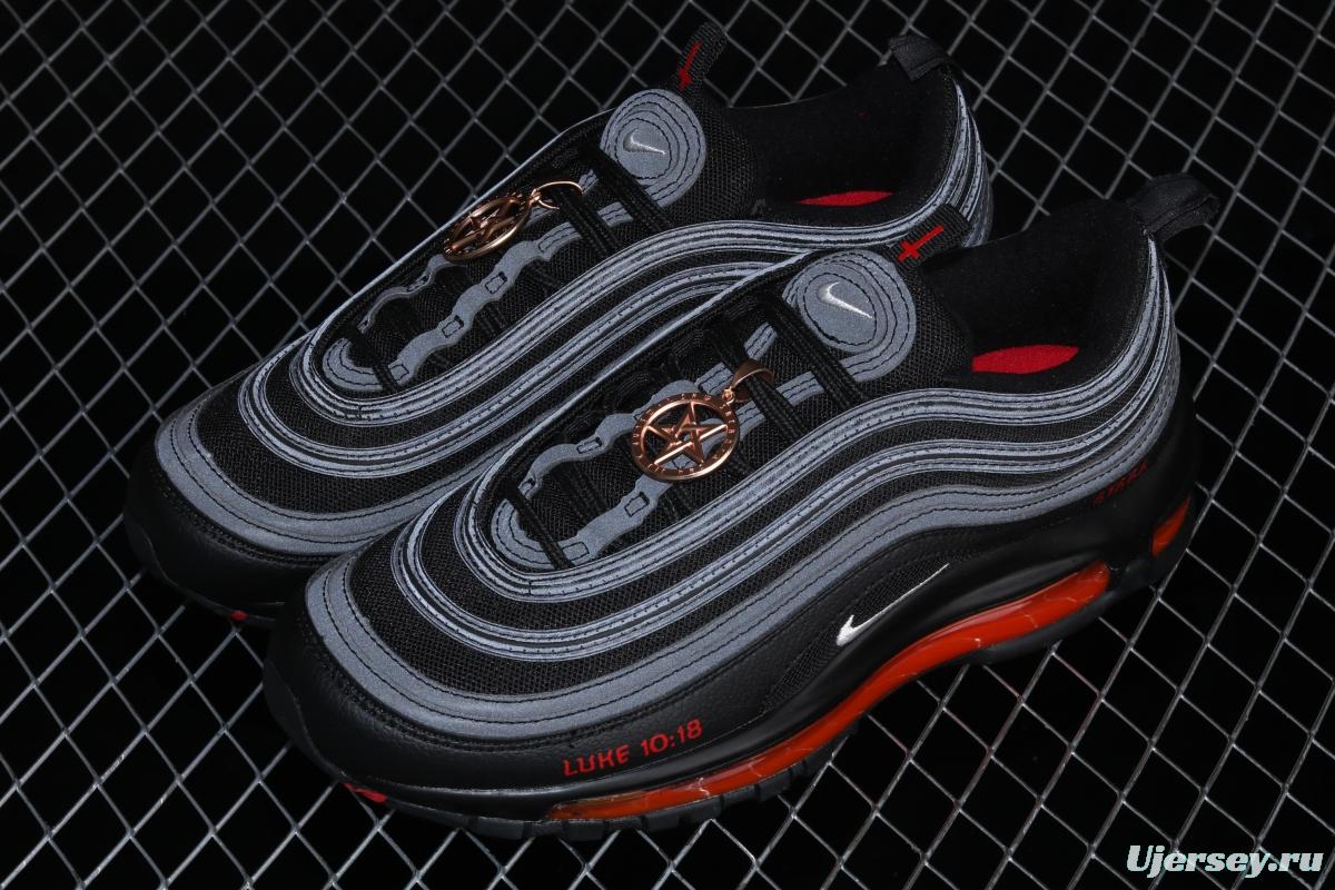 Mschf x Inri Air Max 97 Jesus Shoes Holy Water Black Grey 3M bullet running shoes DH4092-001