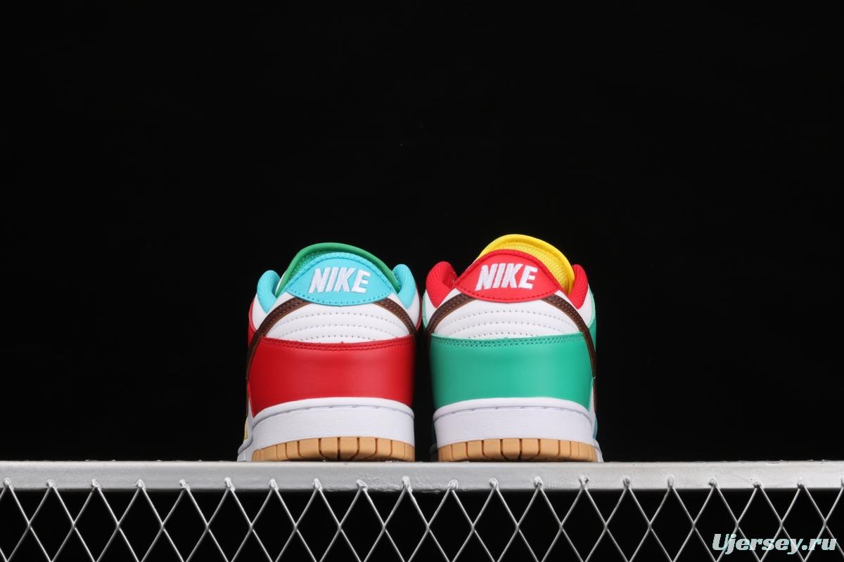 NIKE DUNK Low Free 99 white colorful mandarin duck dunk series low side leisure sports skateboard shoes DH0952-100