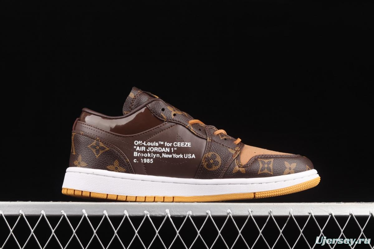 Air Jordan 1 LV jointly customized low-top basketball shoes 554724-555