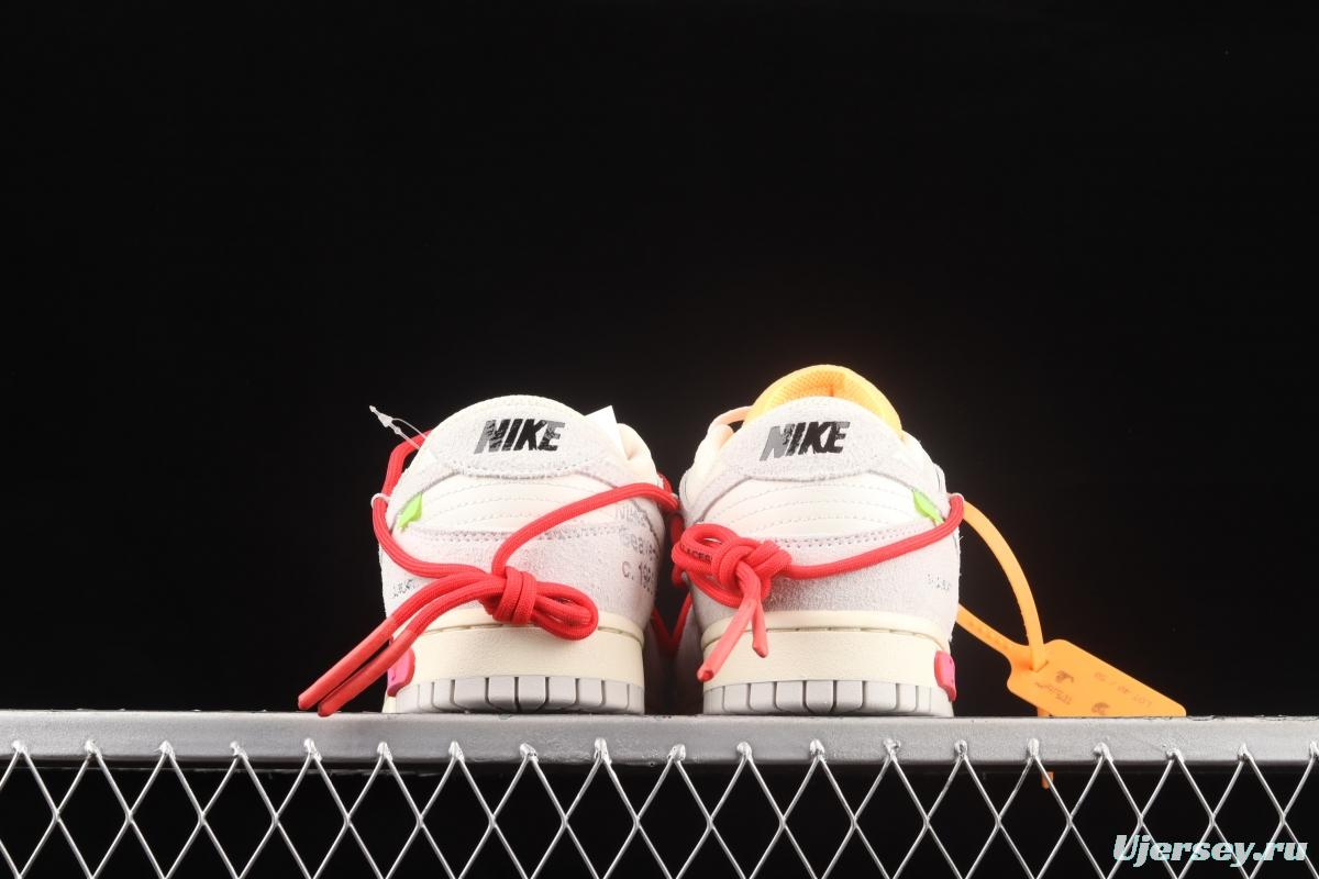 OFF-White x NIKE DUNK Low OW white gray leisure sports skateboard shoes DJ0950-103